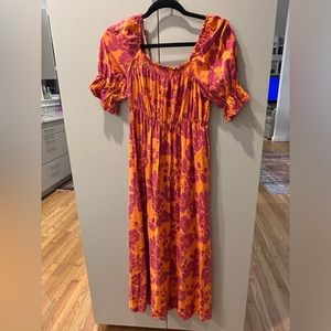 LARK+GREY puffed sleeved midi dress sz M